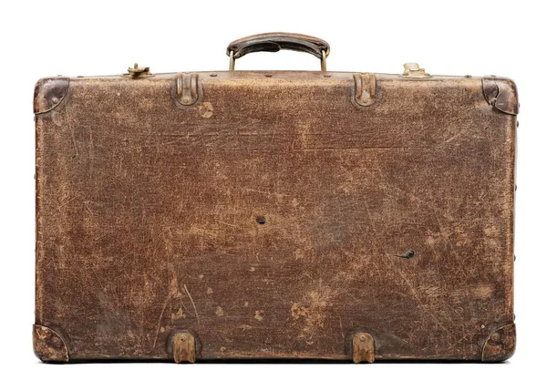 Alter Koffer Isoliert Auf Weißem Hintergrund — Stockfoto