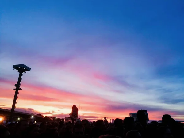 Purple sky at Open Air concert