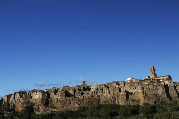 Pitigliano Een Van Beste Steden Van Toscane Italië Tuff Heuvel — Stockfoto