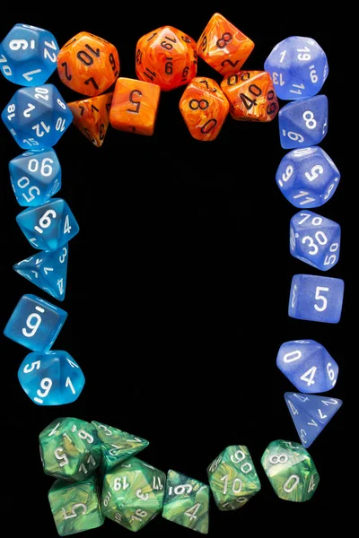 Rpg Sets Orange Blue Green Playing Role Playing Games Black — Stock Photo, Image