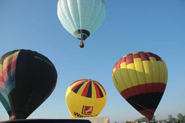 Hőlégballonok Kiállítása Magyarországon — Stock Fotó