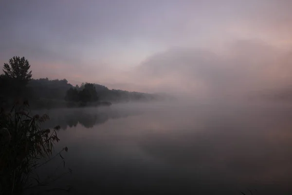 Foggy Lac Dans Lac Hongrois — Photo