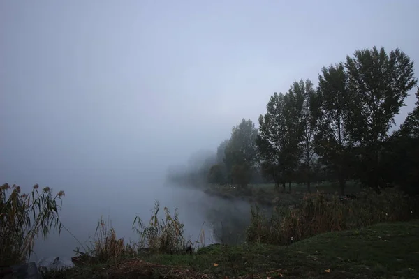 Foggy Lake Hungarian Lake — Stock Photo, Image