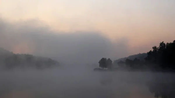 Foggy lake in Hungarian lake.