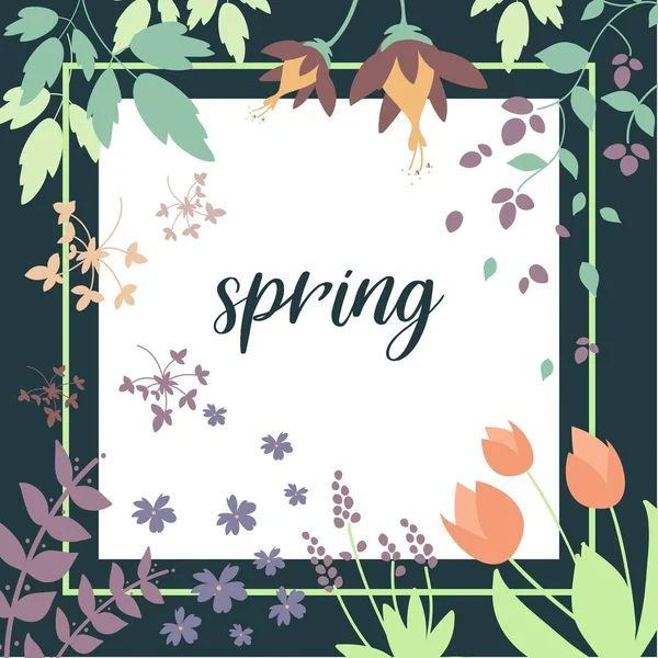 Spring Time Vector Flowers Book Cover Banners Flyers Posters Brochures — Stock Vector