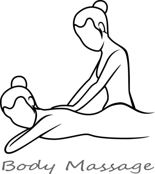Massage Corps Isolé Sur Fond Blanc — Image vectorielle