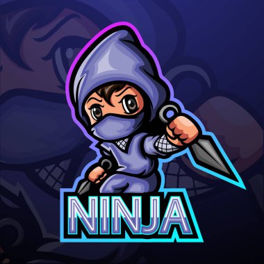 Ninja çocuk esport maskot logosu tasarımı