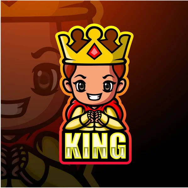 Дизайн Логотипа King Mascot Esport — стоковый вектор