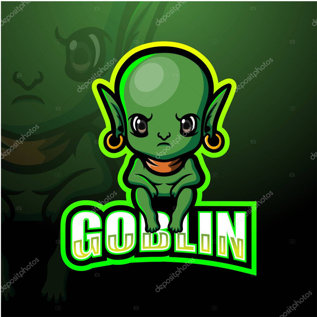 Green goblin mascot esport logo design