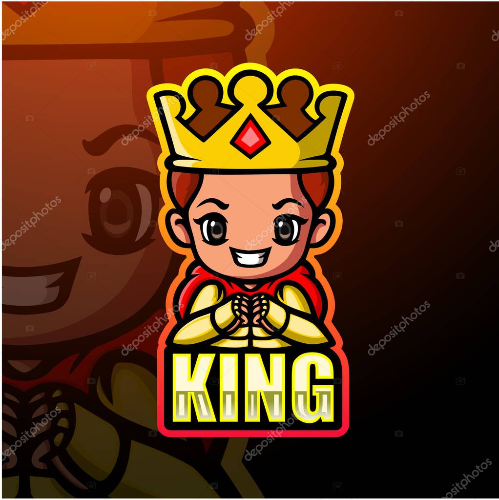 King mascot esport logo design