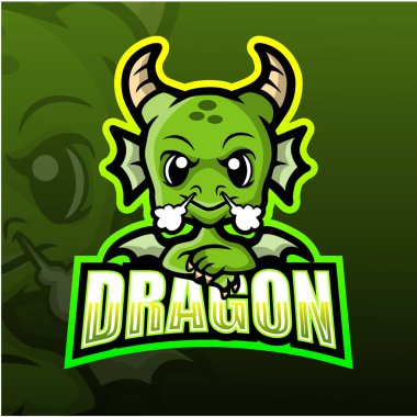 Ejderha maskotu esport logosu tasarımı
