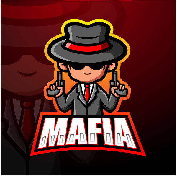 Mafia mascot esport logo design