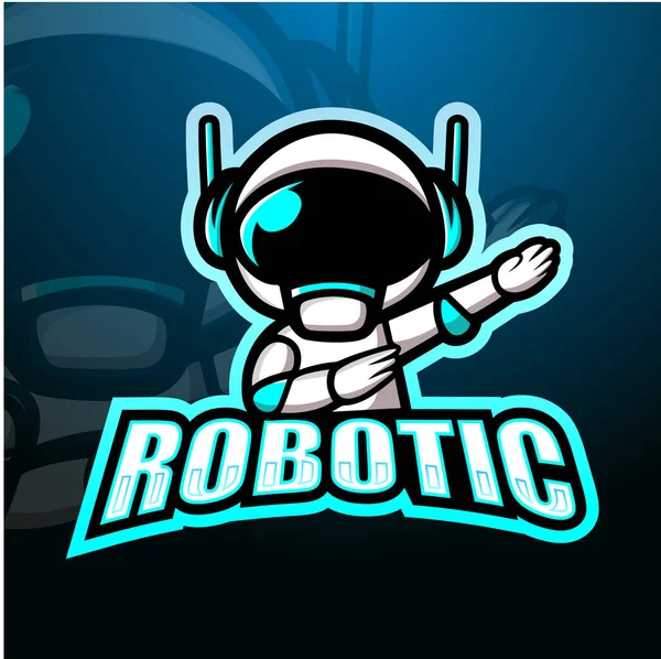 Design Del Logo Esport Della Mascotte Robotica — Vettoriale Stock