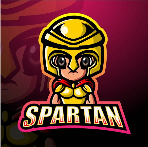 Spartaanse Krijger Mascotte Esport Logo Ontwerp — Stockvector