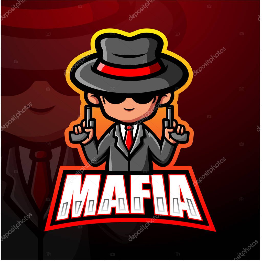 Mafia mascot esport logo design