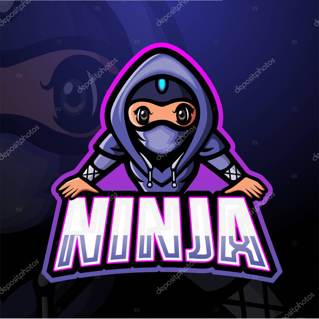 Ninja mascot esport logo design