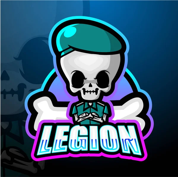 Vektor Illustration Legion Skalle Maskot Esport Logotyp Design — Stock vektor