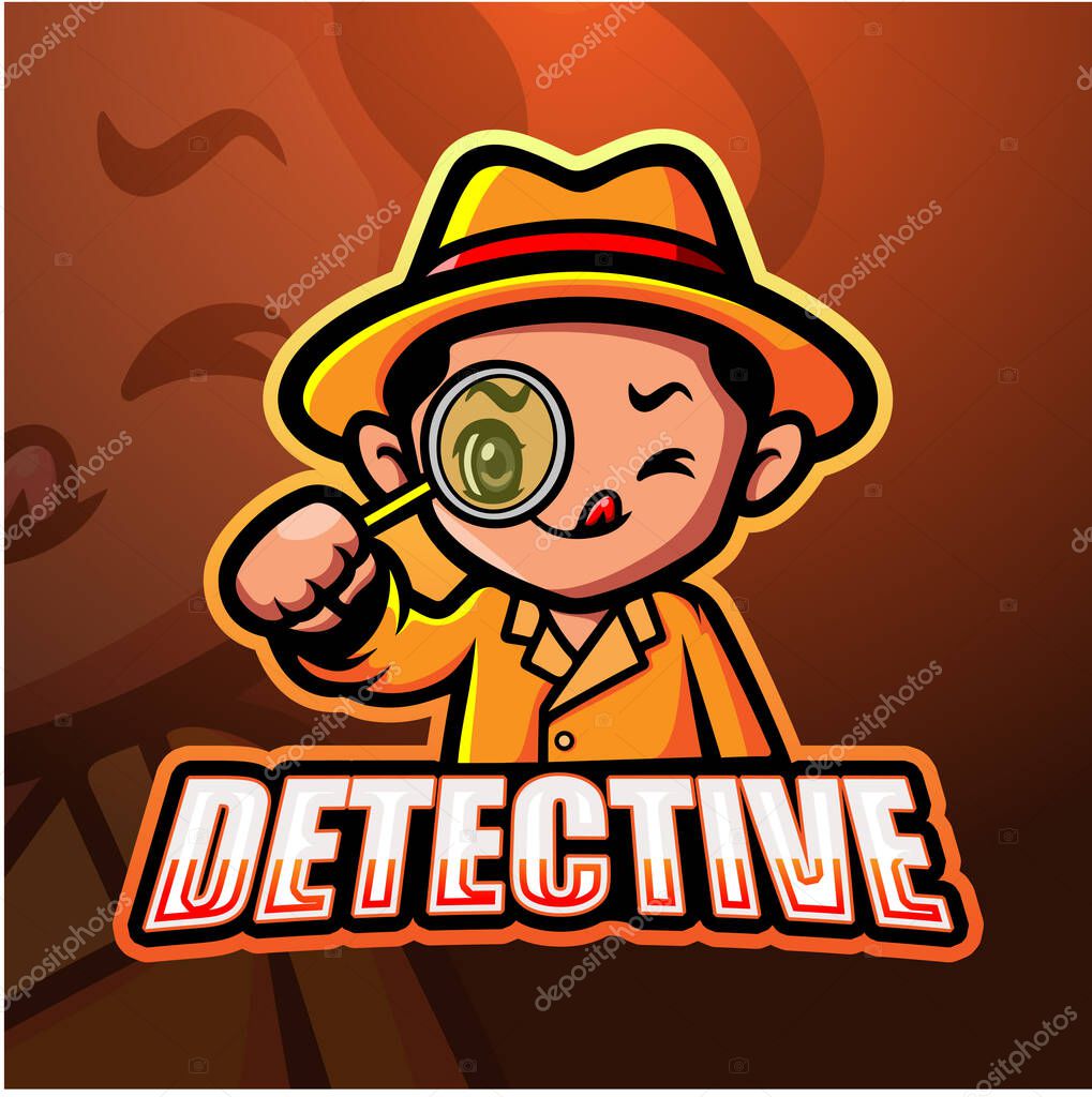 Vector illustration of Detective mascot esport logo design