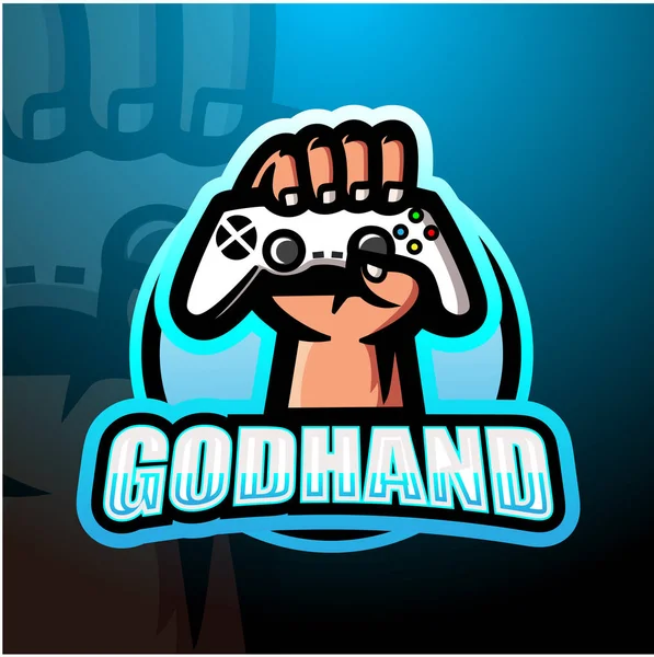 Ilustración Vectorial Del Diseño Del Logo God Hand Esport Game — Archivo Imágenes Vectoriales