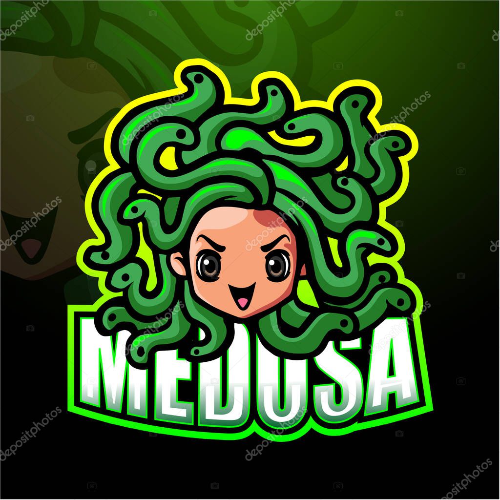 Vector illustration of Medusa mascot esport logo design