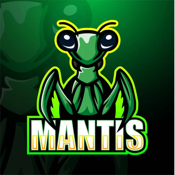 Ilustración Vectorial Del Diseño Del Logo Esport Mascota Mantis — Archivo Imágenes Vectoriales