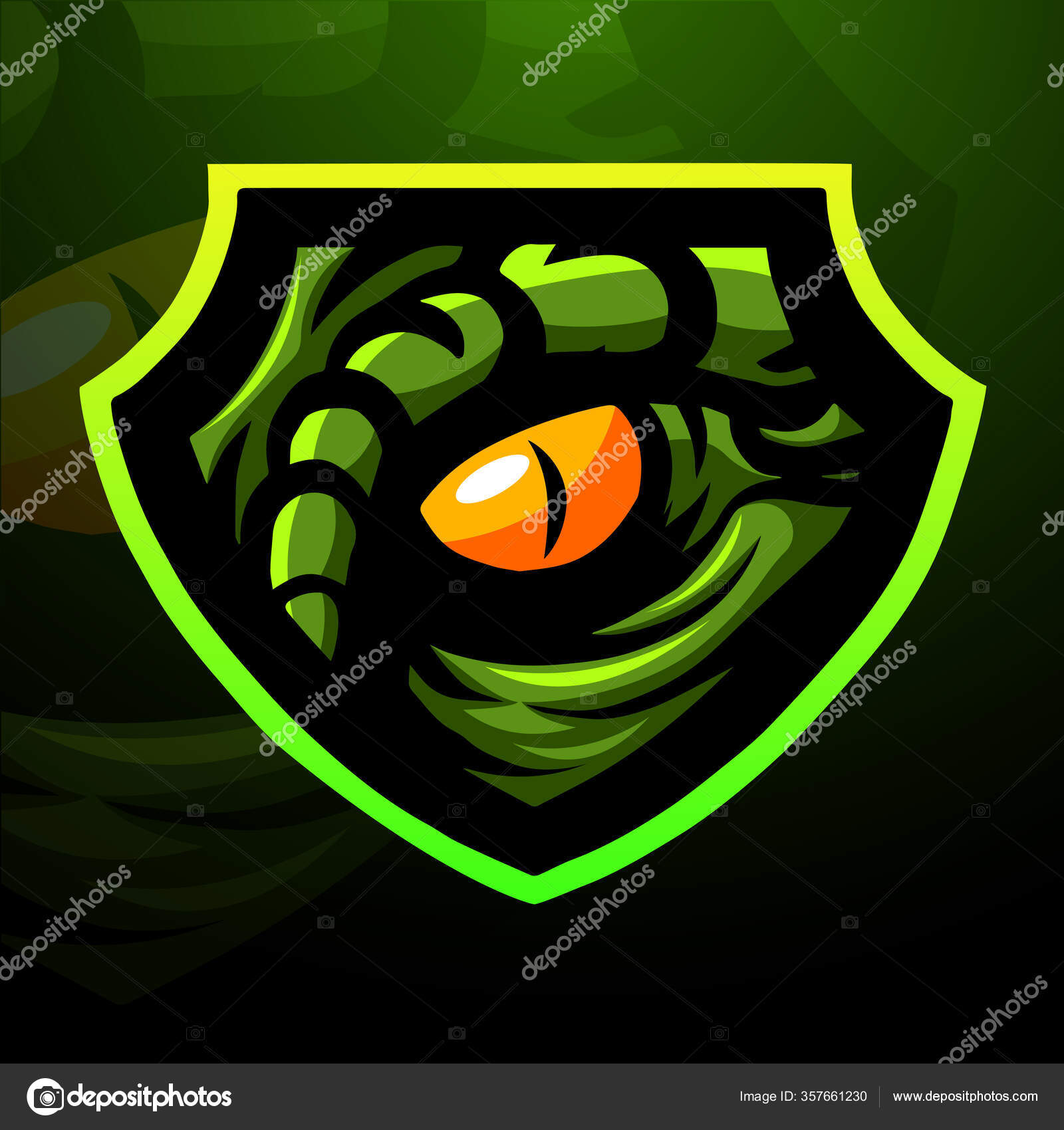 Ilustración Vectorial Del Diseño Del Logotipo Mascota Del Ojo Raptor Vector  de stock #357661230 de ©frescostudio, image size:1600x1700