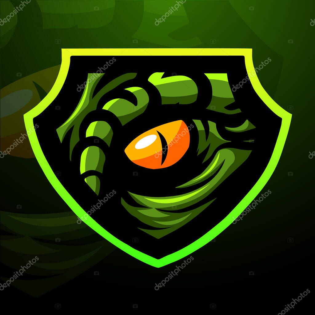 Vector illustration of Raptor eye mascot logo design