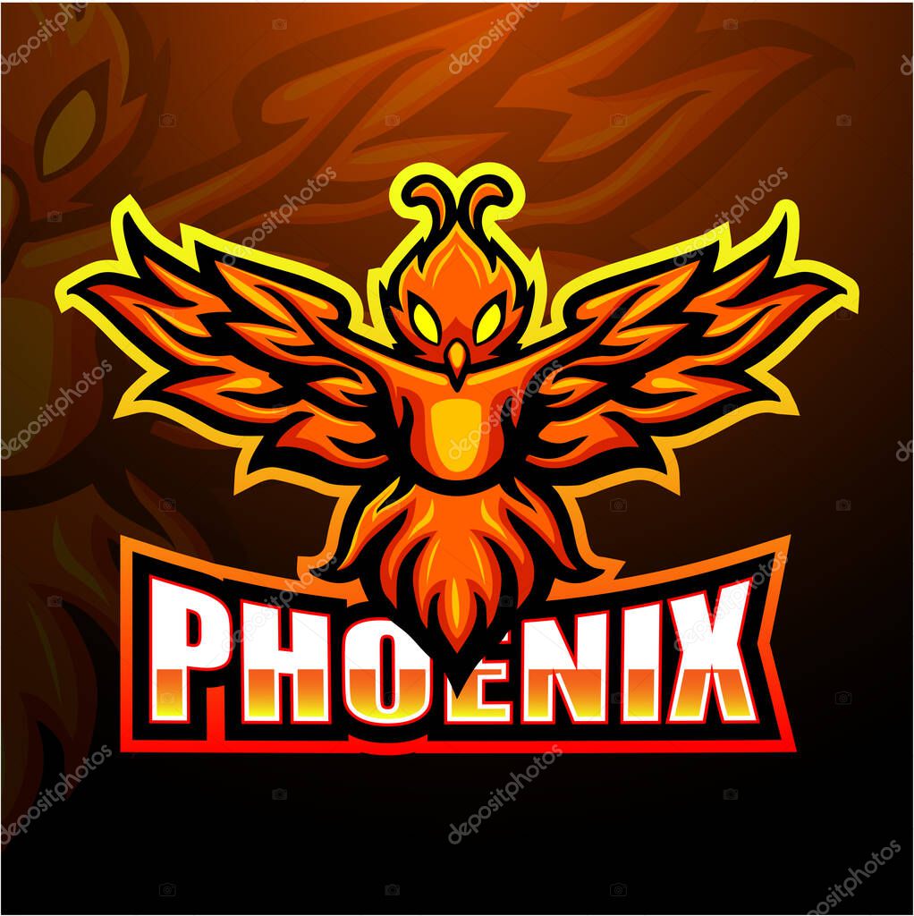 Vector illustration of Phoenix mascot esport logo design