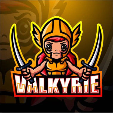 Valkyrie mascot esport logo design clipart