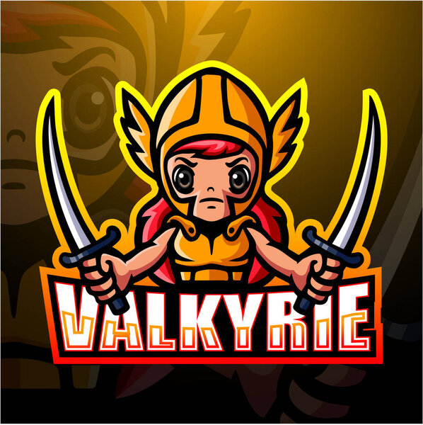 Valkyrie mascot esport logo design