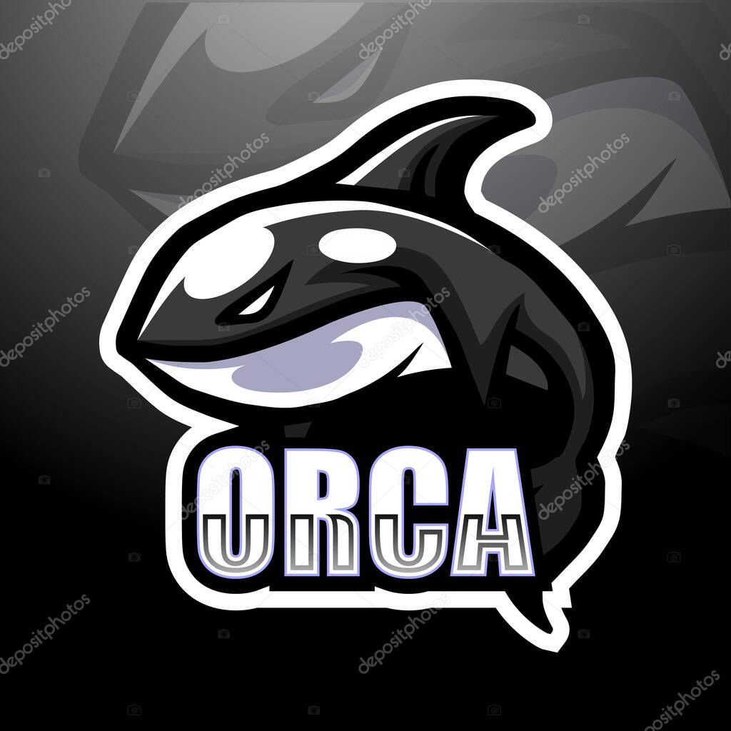 Orca mascot esport logo design