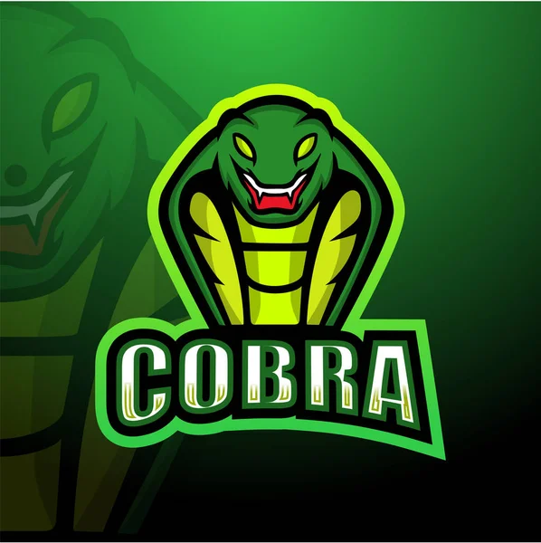 Cobra Mascota Esport Logo Design — Vector de stock