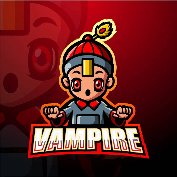 Vampir Maskotu Esport Logosunun Vektör Çizimi — Stok Vektör