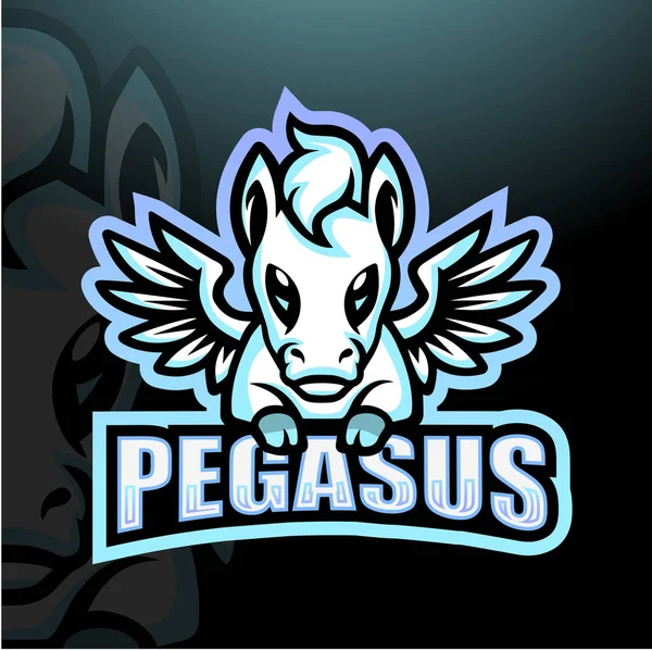 Vektor Ilustrasi Dari Maskot Pegasus Esport Logo Desain - Stok Vektor