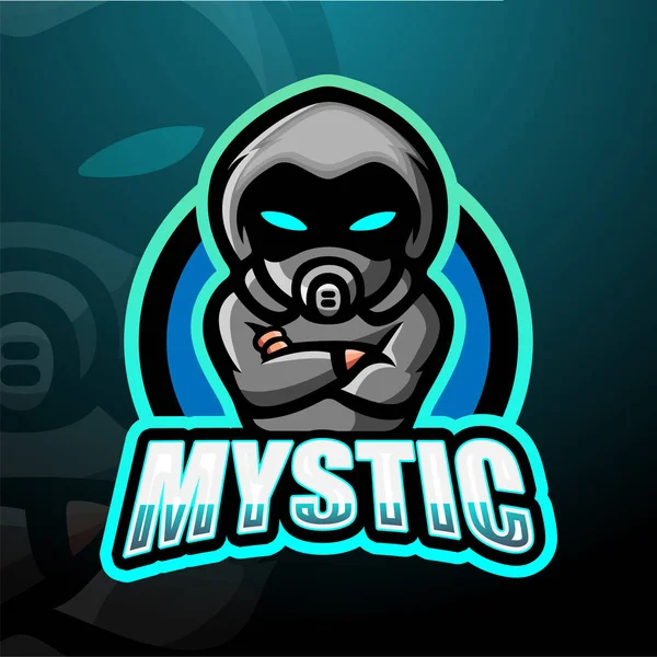 Mystisches Maskottchen Esport Logo Design — Stockvektor