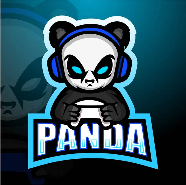 Oyuncu panda maskot esport logosu tasarımı