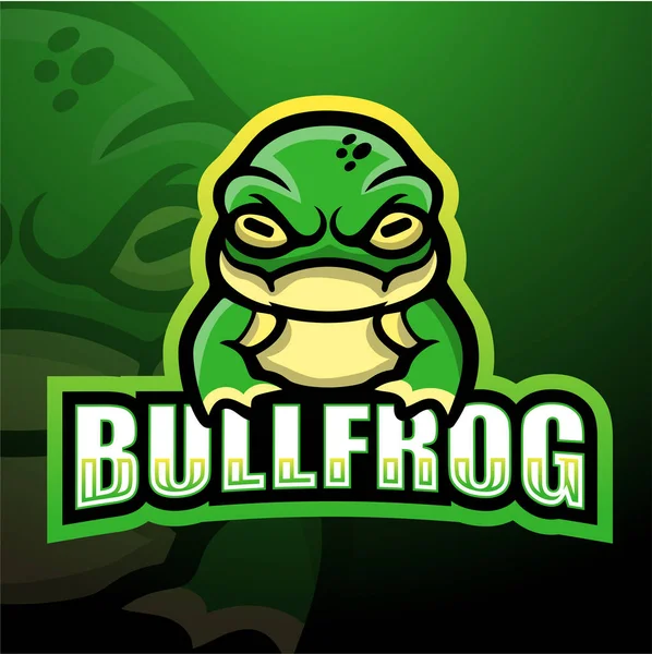 Ilustración Vectorial Del Diseño Del Logotipo Esport Mascota Bullfrog — Vector de stock