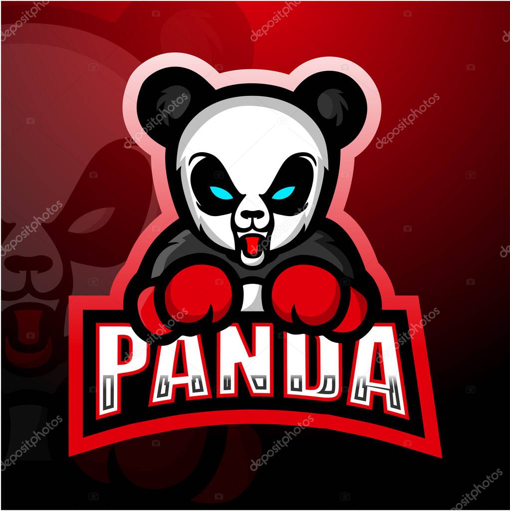 Boxing Panda mascot esport logo design
