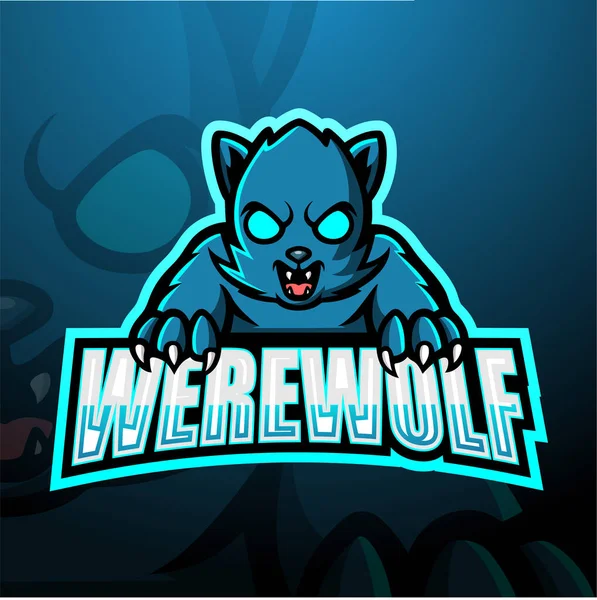 Vector Illustration Werewolf Mascot Esport Logo Design — 스톡 벡터