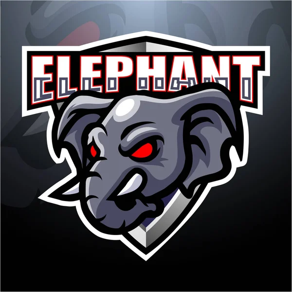 Fil maskotu esport logo tasarımının vektör illüstrasyonu
