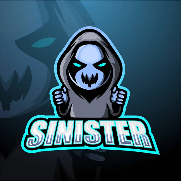 Sinister吉祥物Esport标志设计的矢量图解 — 图库矢量图片