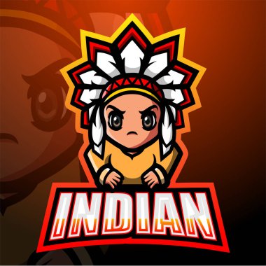 Hint maskot esport logosunun vektör çizimi