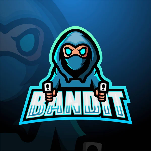 Ilustração Vetorial Bandit Atirador Mascote Esport Logotipo Design —  Vetores de Stock