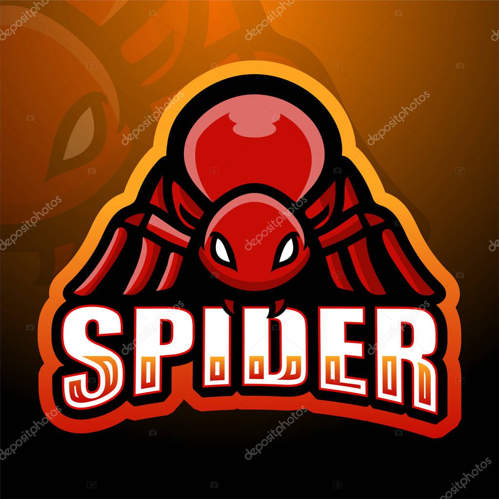 Vector illustration of Spider mascot esport logo design