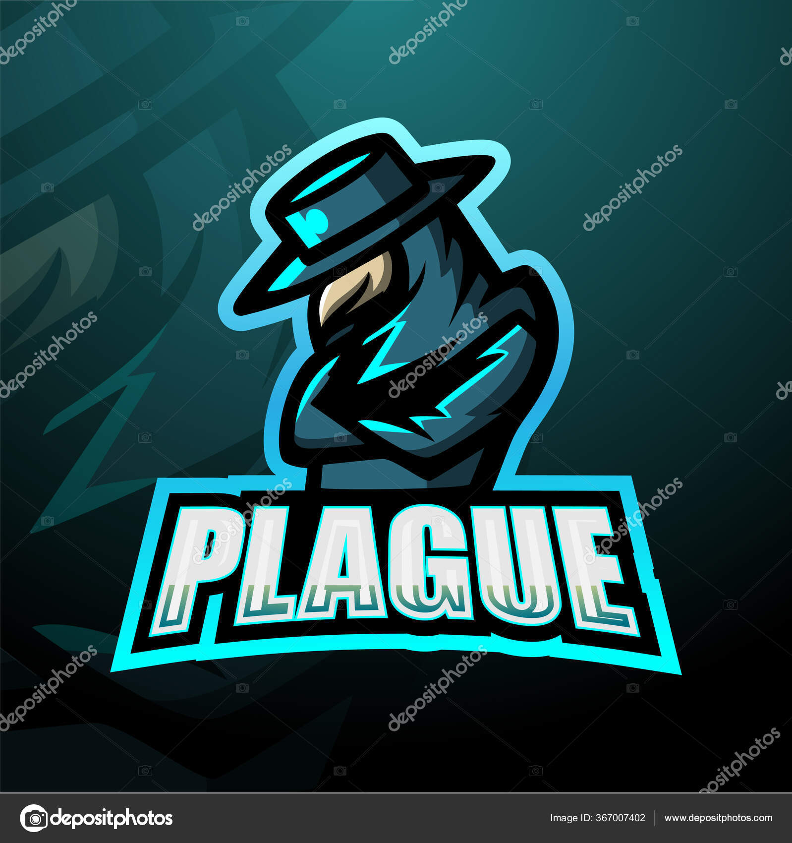 Illustration Vectorielle Conception Logo Esport Mascotte ...