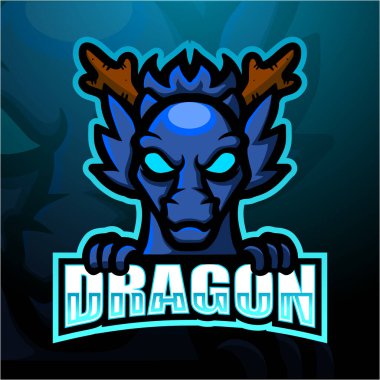 Dragon maskot esport logosunun vektör çizimi