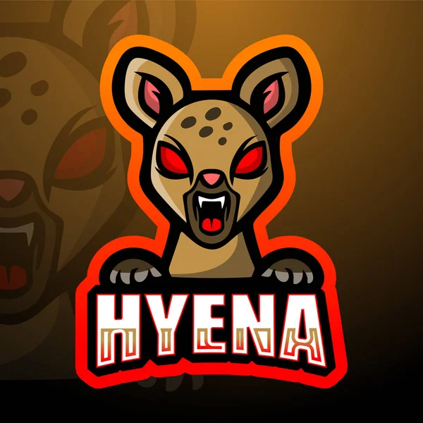 Hyenaマスコットのイラスト Esport Logos Design — ストックベクタ