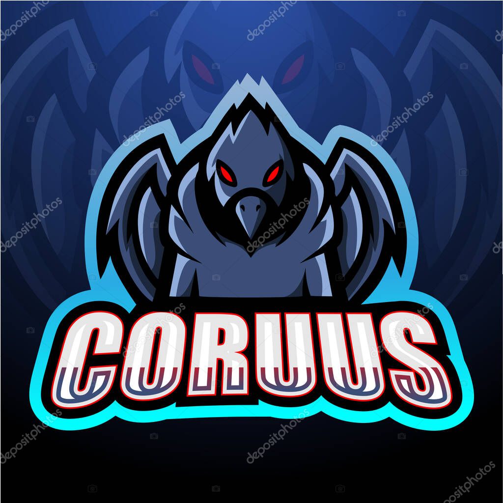 Vector illustration of Corvus mascot esport logo design