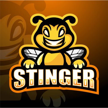 Stinger maskot esport logo tasarımının vektör illüstrasyonu