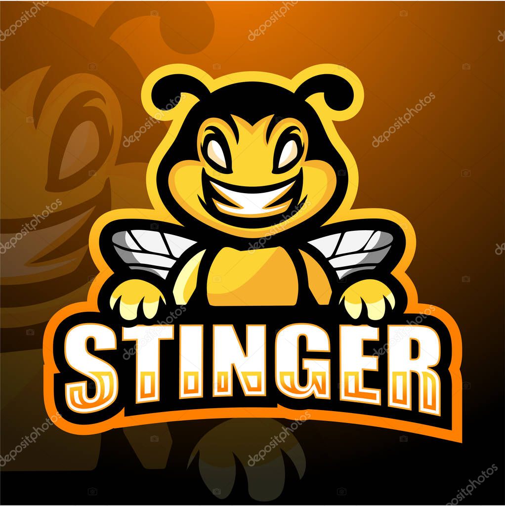 Vector illustration of Stinger mascot esport logo design